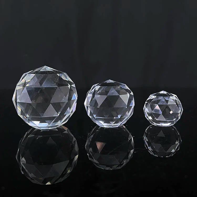 Diamond Cut Crystal Glass Ball with Flat Bottom MH-12889