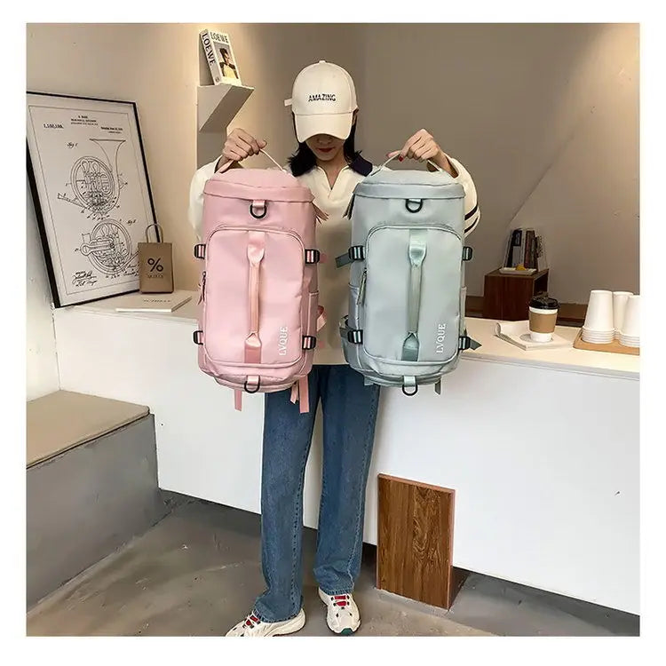 Unisex Waterproof With Shoes Compartment Travel Duffle Bag Gym Lightweight Carry on Backpack