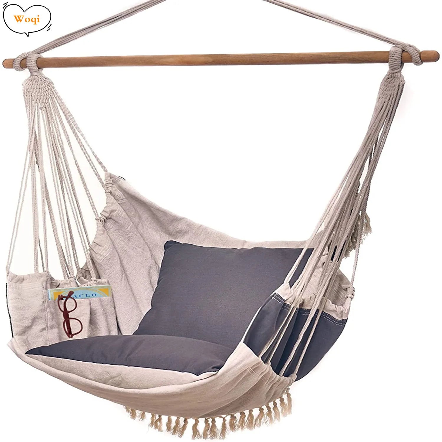 WOQI Custom Hanging Hammock Chair Fast Delivery Cotton Hammock Chair