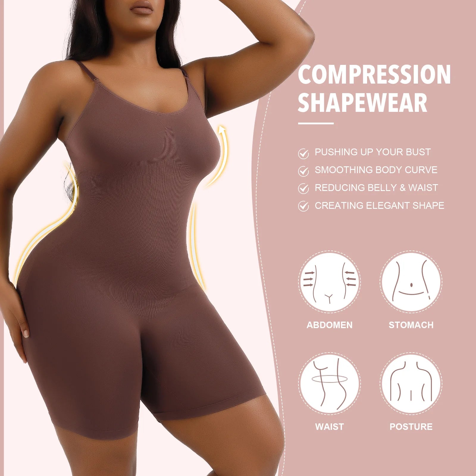 Women's Full Body Sling Abdominal Shapewear Corset Postpartum Hip Lifting Seamless Body Shaping Bodysuit