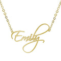 18K Vacuum Gold Custom Name Necklace Personalized Link Chain with Geometric Pattern Romantic Style for Anniversary