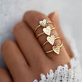 HOVANCI 2020 Cute Finger Accessories Gold Plated Alphabet 26 Letters Rings Adjustable Initial Letter Heart Rings