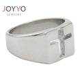 Square Hollow Cross Cluster Ring Stainless Steel Unisex Jewelry