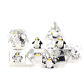 Clear Polyhedral Resin DND Dice Set Round Edge With Penguin Inside DND RPG Table Game Dice Set