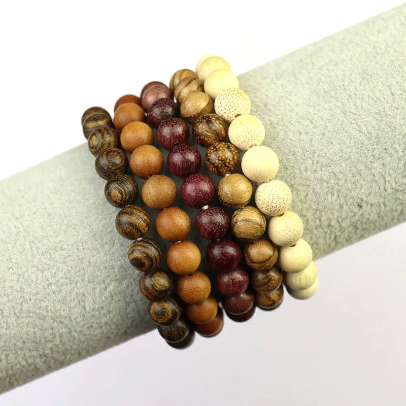 Wholesale Natural Fragrant Aromatic Round Wenge Sandalwood Wood Beads Bracelets for Man Jewelry 6mm 8mm 10mm 12mm