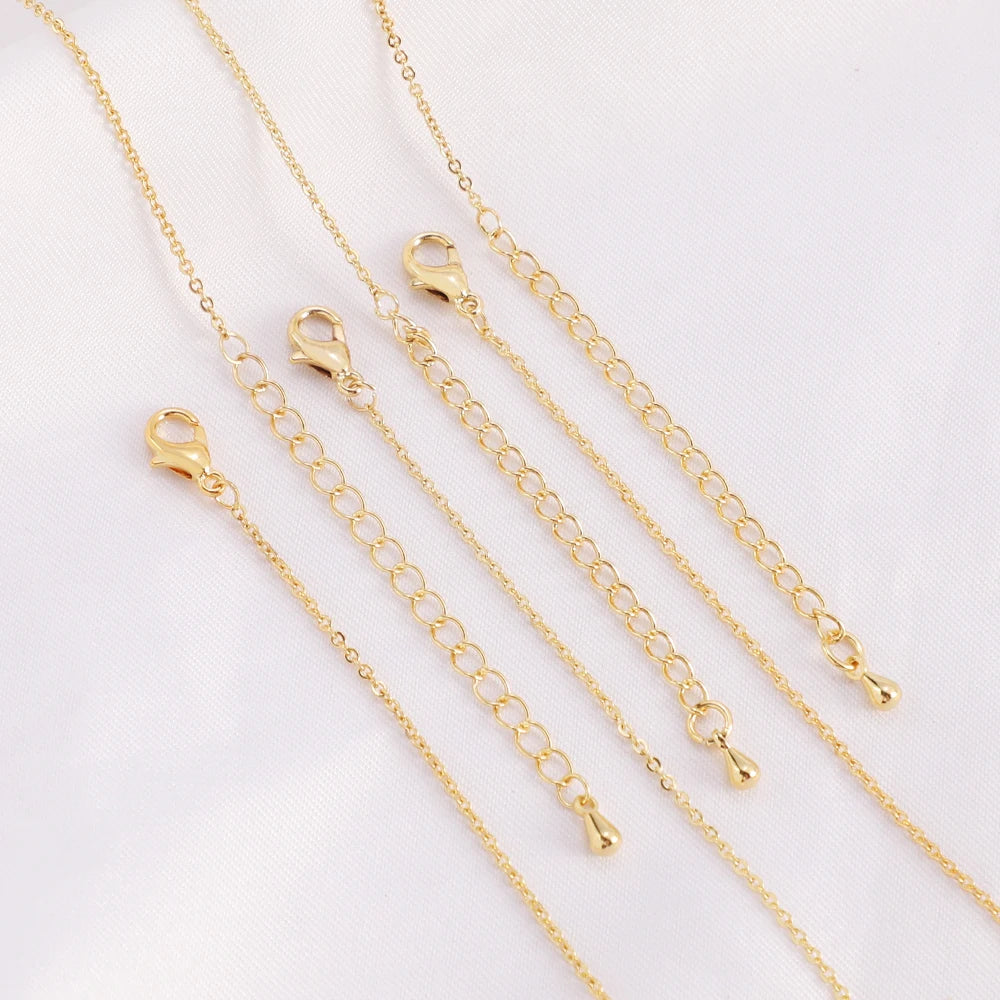 Cross Necklace Chains for Women Brass 18K Plated Gold Accessories Jewelry Get Married Supplies Necklace With Extended Chain