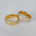 African Western 18k Gold Filled Stainless Steel Cz Moissanite Diamond Jewelry Wedding Rings Couple Sets Bague Anillos Eheringe
