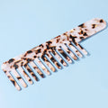 CSSZ0418 Wholesale 4MM Thickness Custom logo Size Tortoise Korean Wide Teeth Top Quality Acetate Hair Comb with Handle