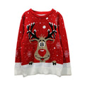 Wholesale Reindeer Jacquard Loose Fit Plus Size Round Neck Ugly Christmas Sweater Jumper Knitted Pullover for Women