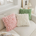 Nordic Style 3D Leaf Design Throw Pillowcase Velvet Material Leaves Pattern Square Cushion Cover for Home Decoration