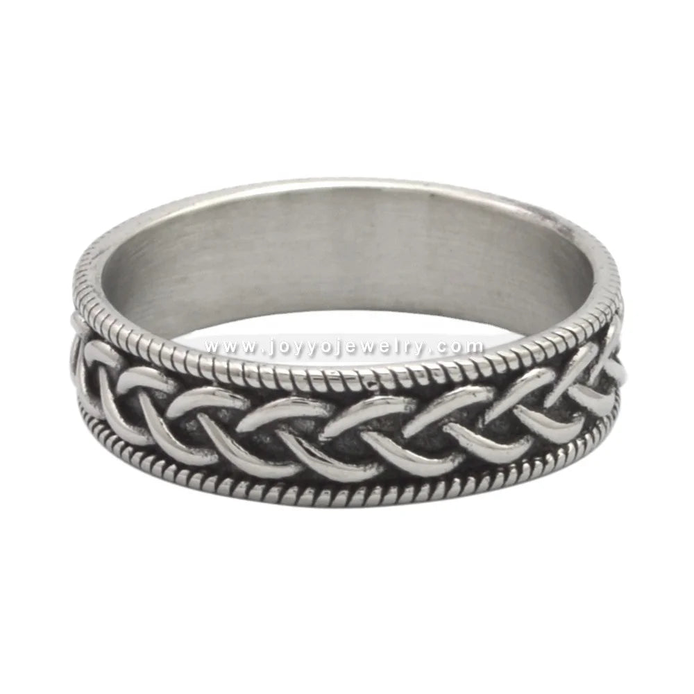 6mm Stainless Steel Wedding Band Rings Eternity Link Chain Band Ring Women Men Eternity Rings