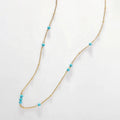 LOZRUNVE Sterling Silver 925 18k Gold Plated Fashion Delicate Gemstone Turquoise Beaded Necklace