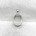 Sterling Silver 6*8mm Semi Mount Pendant Empty Frame Blank Support Setting S925 Base Holder Without Center Stone for DIY Inlay
