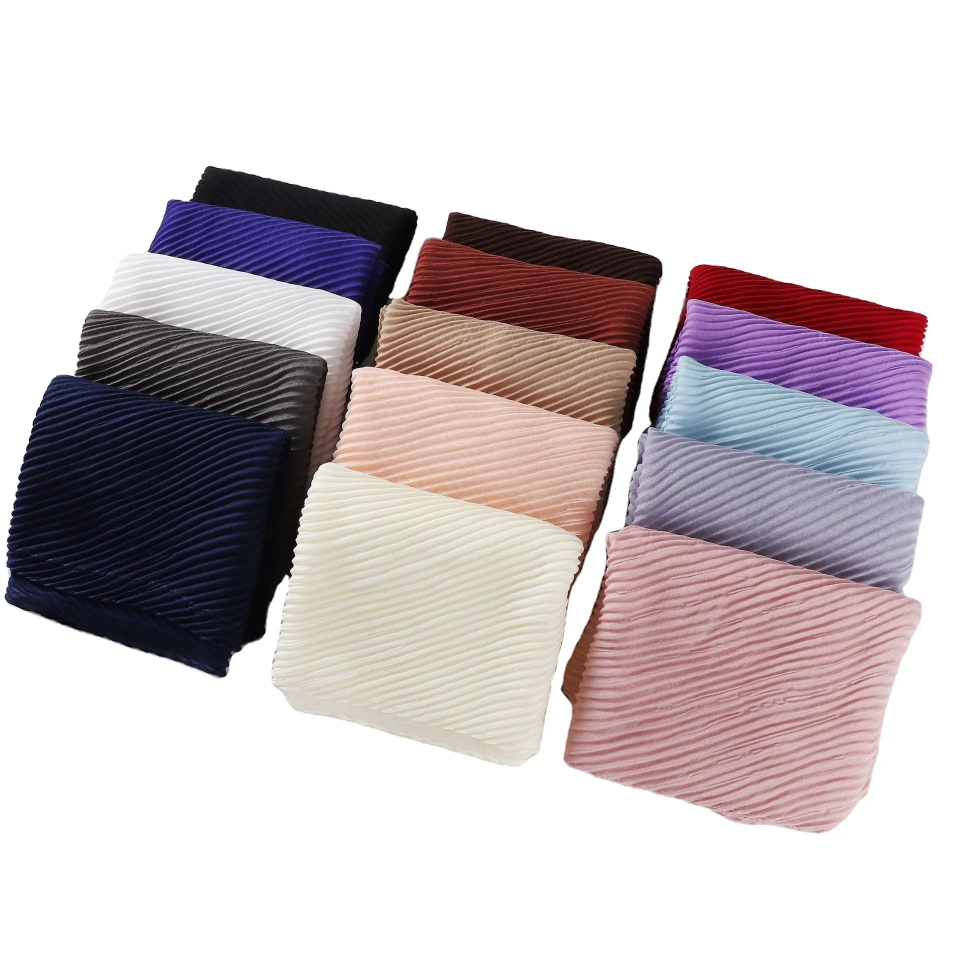 Cotton and Linen Scarf Overall Wrinkled Muslim Shawl Middle East Malaysian Indonesian Female Hijab