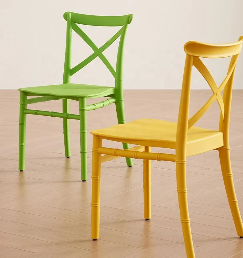 High-End Acrylic Hotel Chairs Stackable Children's Plastic Dining Chairs with Color for Parties Kindergarten Outdoor Use