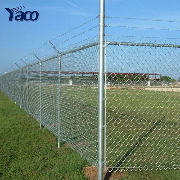 10 ft Cyclone Wire Mesh Fence 8ft Security Prison Fence Chain Link Fence Top with Barbed Wire Manufacturers