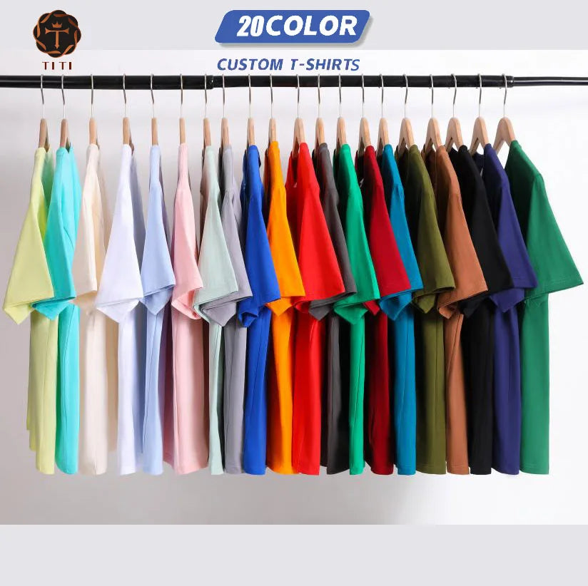 Wholesale Custom Your Brand Logo 100% Cotton Blank Man T Shirt Plain Casual Men's T-shirt