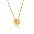 Exquisite OT Buckle Necklace 18K Gold Plated Stainless Steel Jewelry Flower Pendant Necklace