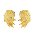 Fashion Trendy Boho Stainless Steel Gold Plate Spiral Cham Stud Statement Earring Jewelry for Women