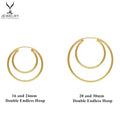 New 14K Gold Filled Double Endless Hoop Earrings Wholesale for Jewelry Women Hoop