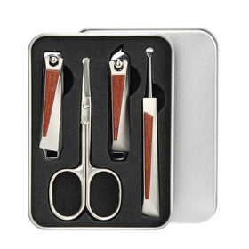 Trending Products 2024 New Arrivals Wooden Pattern Stainless Steel Nail Clippers Portable Nail Clippers Set