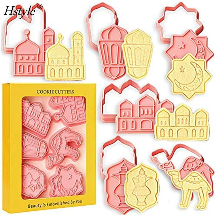 Eid Mubarak Biscuit Mold Cookie Cutters DIY Cake Baking Tools Islamic Muslim Party Decor Al Adha Ramadan Decoration SD834