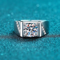 Fine Jewelry 925 Sterling Silver Vvs 1ct 2 Carat Moissanite Men Ring for Wedding Engagement