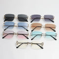 6018 Frameless Custom Brand Square Ins Chamfered Sunglasses Uv400 European Street Photos Trendy Shades High Quality Sun Glasses
