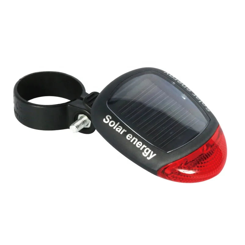 Bicycle Mini Rear Tail Light 2 Pcs Led Red Warning Safety Solar Charging Lamp Outdoor Light 2 Modes