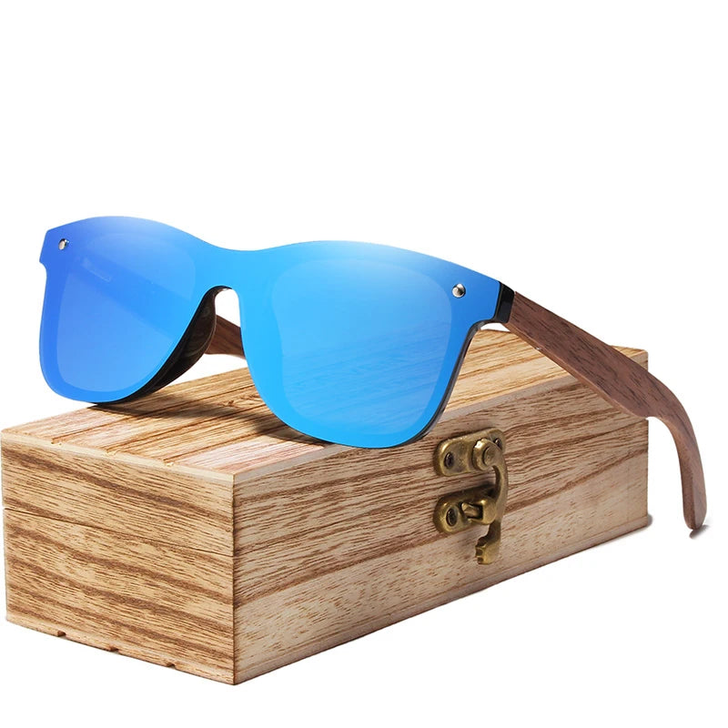 For KINGSEVEN 2022 Sunglasses Original Polarized Walnut Wooden Glasses for Men and Women Mirror Lens Eyewear Shades 5504