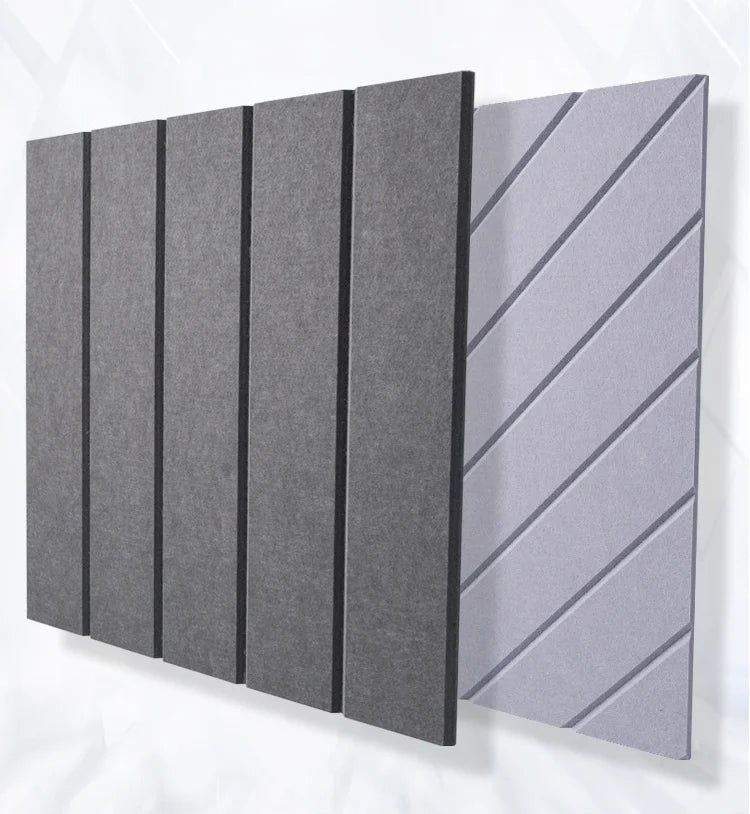 Decorative Polyester Acoustic Panels Grooved Soundproof PET Acoustic Felt Panels