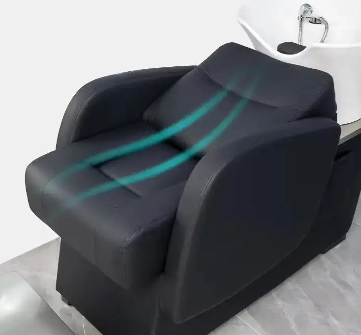 Reclining Hair Salon Shampoo Chair with Basin Hairdressing Hair Wash Chair