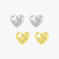 Romantic Wedding Earrings for Women Fine Jewelry Valentine Day Gift 925 Sterling Silver Shining Hearts Stud Earrings