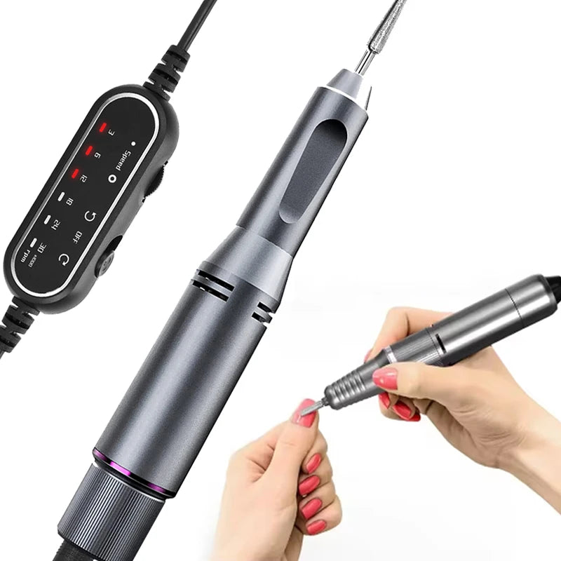 Nail Drill Machine Professional Electric Nail File Rechargeable Nails Drill