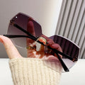 New Metal Rimless Sunglasses Women 2024 Sunglasses Trimmed Polygonal Sunglasses Ladies