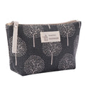 Women Plaid Cotton Canvas Cosmetic Bag Beauty Makeup Pouch with Zipper Cotton Organizer Female Zipper Purse Eco