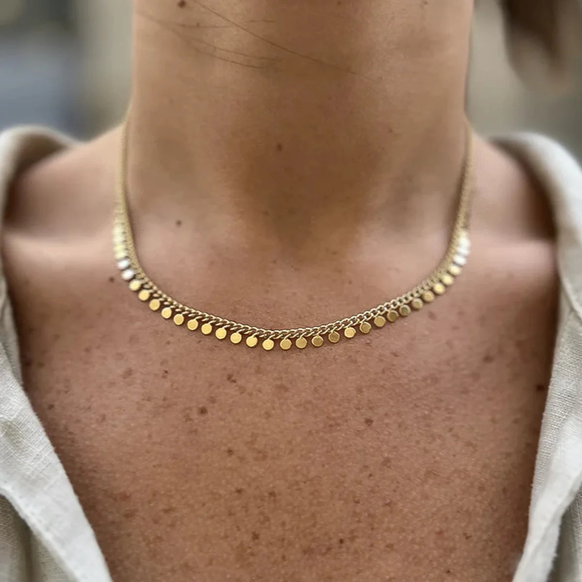 MICCI Custom Gold Plated Stainless Steel Necklace Waterproof Tarnish Free Fashion Jewelry for Women Dainty Charm for Anniversary
