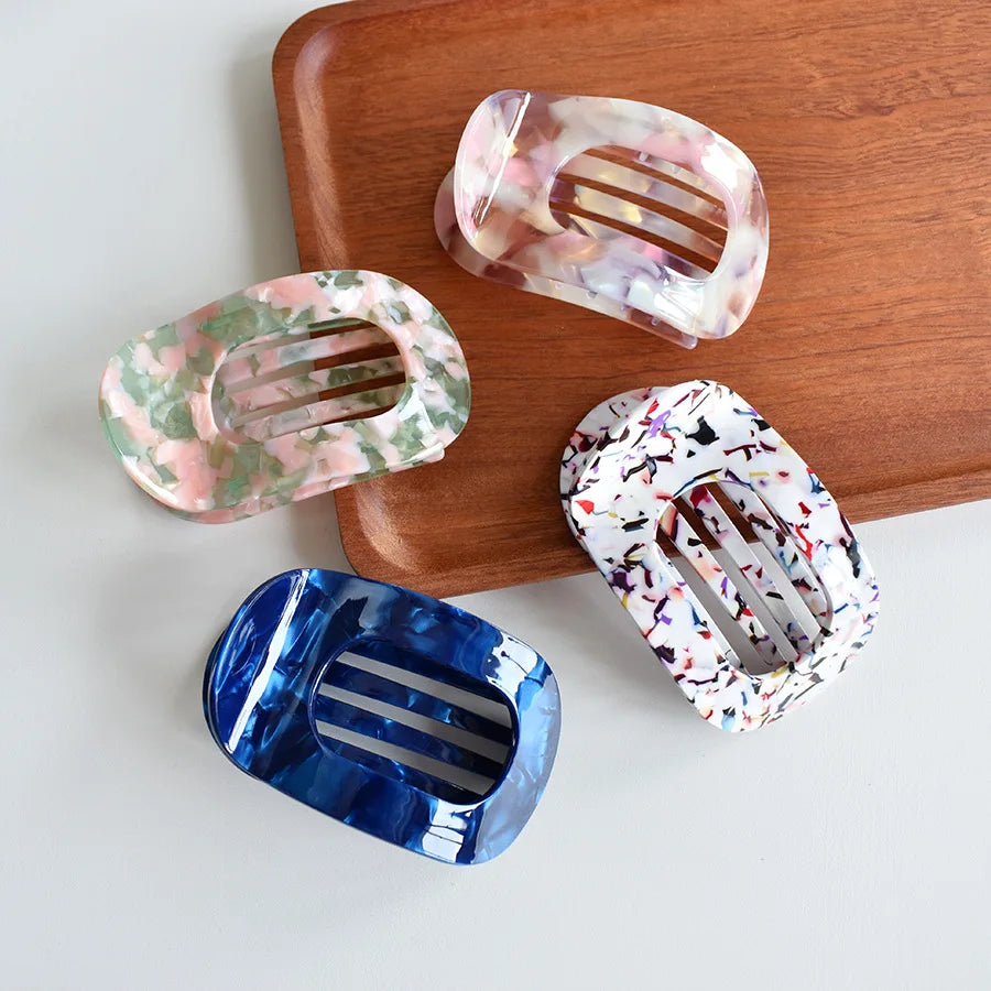 2025 Yi YHJ Women's Hair Accessories Creative Curved Design Feminine Acetate Hair Clips Shark Clip Hairpin for Kids Wholesale