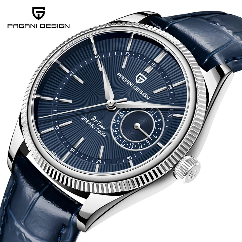 PAGANI DESIGN Top Brand Men Quartz Wristwatches Fashion Sapphire Glass Business Watches Waterproof Genuine Leather Watches