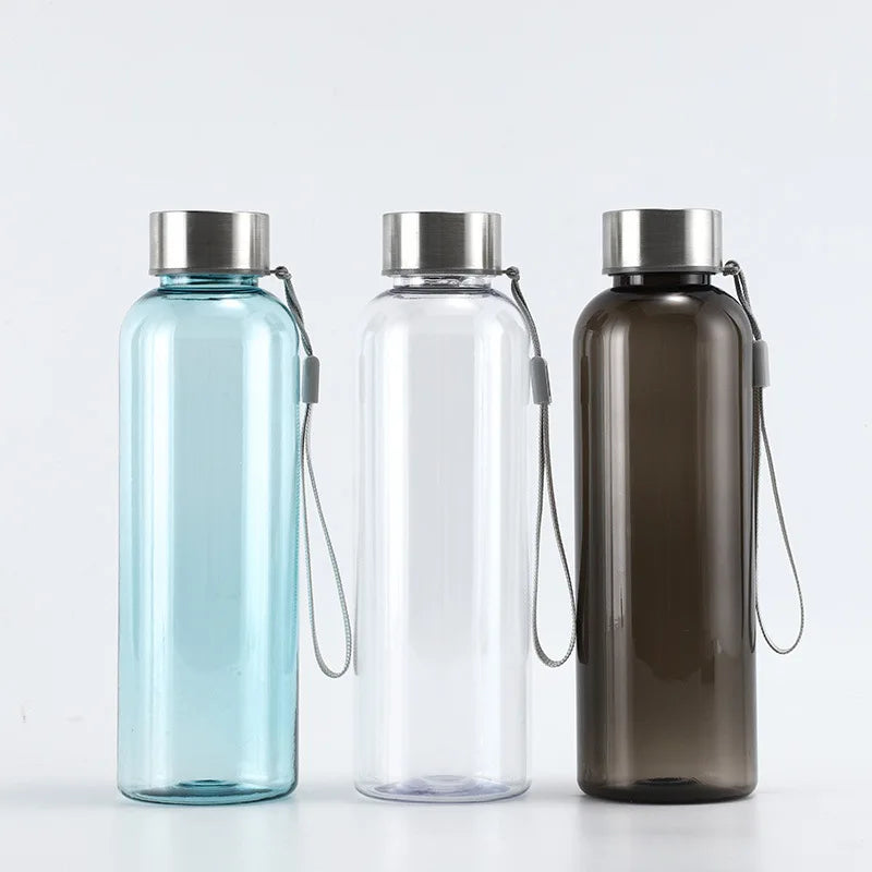 Wholesale BPA Free 500ml 750ml Reusable Eco-Friendly Unisex Sports Leak-Proof Clear Plastic Water Bottle with Sling