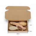 EDAWA Cute Hair Brush and Bath Brush Set Oval/Round Shape Soft Hair Bristle Massage Function 3-Piece Kit Home Use