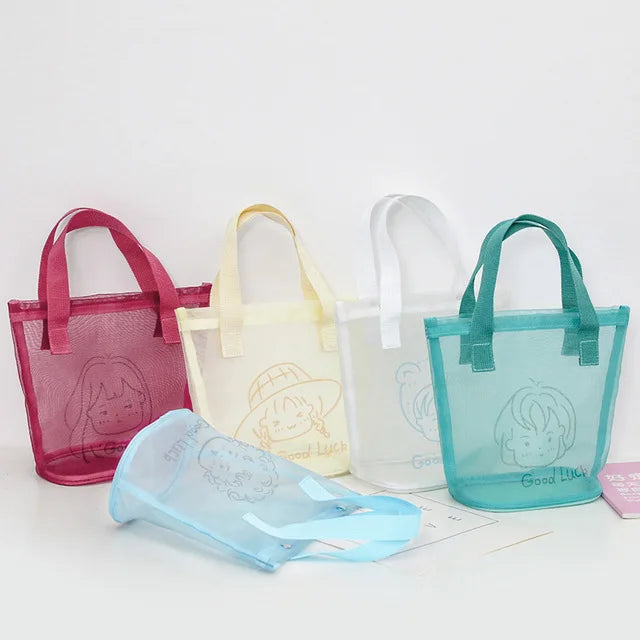 New Design Girl Small Fresh Hollow Out Transparent Swimming Out Door Summer Beach Hand Bag