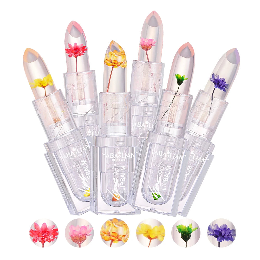 BAOLISHI Wholesale clear Flower Lipsticks 5 Colors Waterproof Lip Stick with Label Long Lasting Cosmetics Lipstick