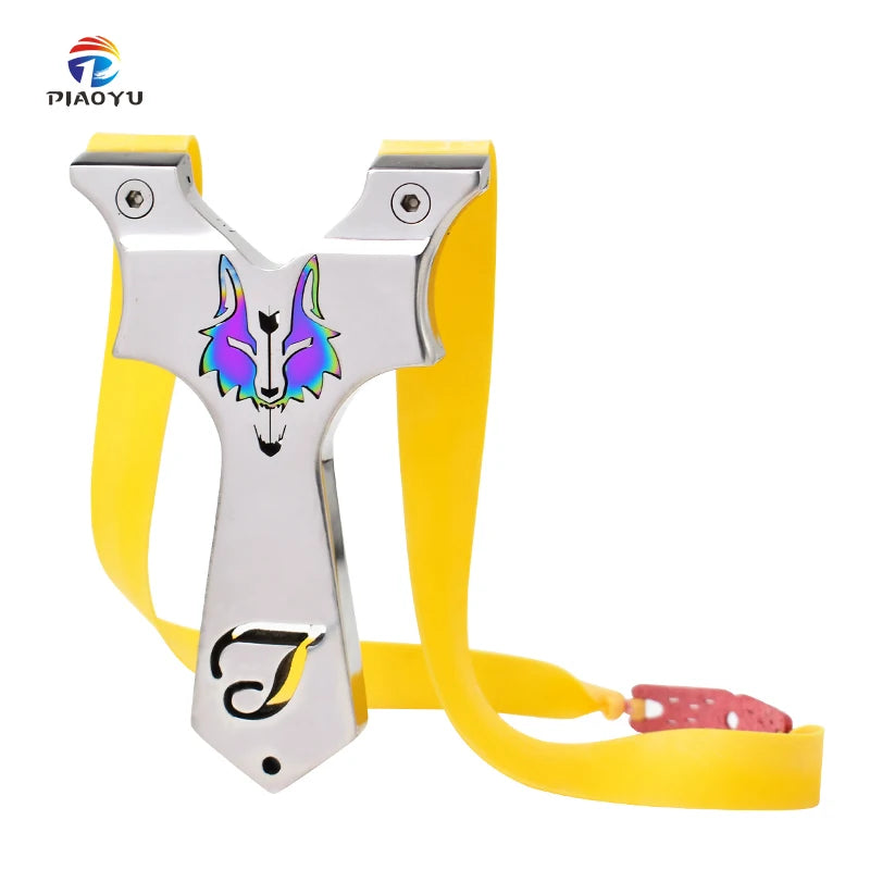 Piaoyu Powerful Steel Slingshot Colorful Design Durable Portable Rubber Band Slingshot for Outdoor Shooting Hunting Sports