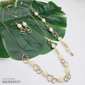 Hawaiian Jewelry Set Acrylic Flower Chain Necklace Women Gold Heart Earring  Jewelry Set