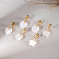 HOVANCI Wholesale Stainless Steel Gold Plated Hoop Earring White Shell Heart Star Round Shape Hoop Earrings
