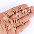 CZ7987 High Quality Mini CZ Micro Pave Horoscope Charmtiny Zodiac Astrology Charm Pendant for Birthday Gift