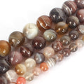 Wholesale Smooth 6/8/10/12MM Round Natural Stone Botswana Agate Gemstone Beads Kuoyu Brand 15 Inches Strand for Jewelry Making