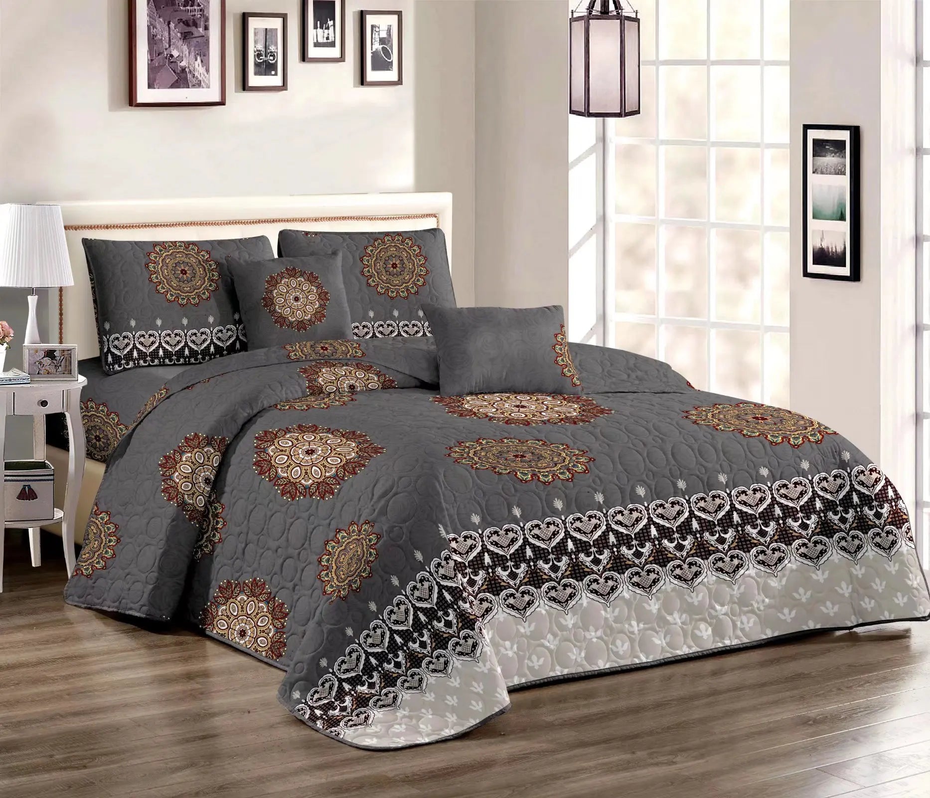 2022 New Design Floral Plaid Quilt Set King/Queen/Twin Size Christmas Microfiber Plush Quilted Bedspread for Home Use