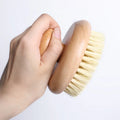 High Quality Bamboo Wooden Rounded Dry Skin Body Brush Boar Bristles Bath Body Brush